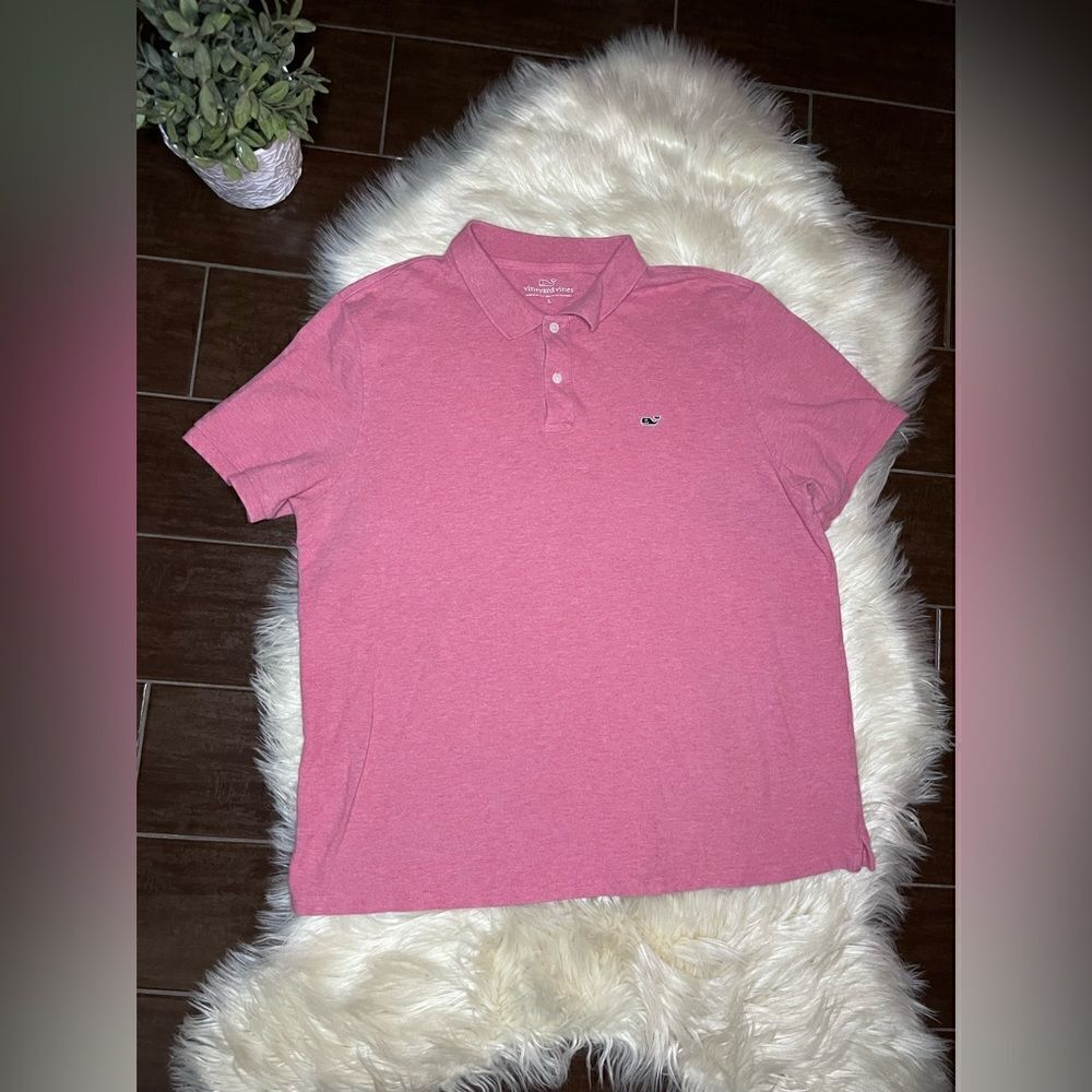 Vineyard Vines heathered red polo sz large